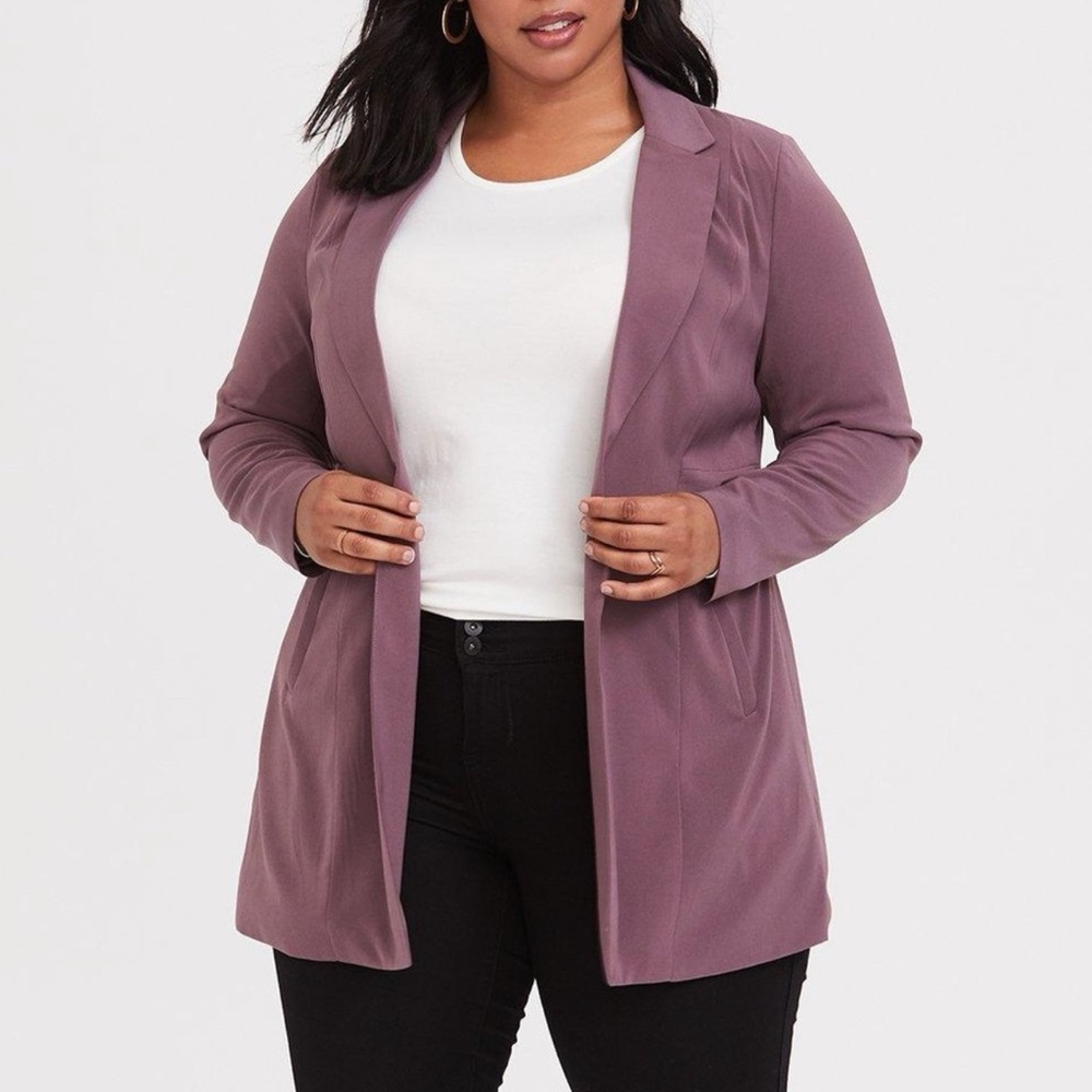 Torrid Dusty Purple Mauve Drape Front Blazer 2X 11925875